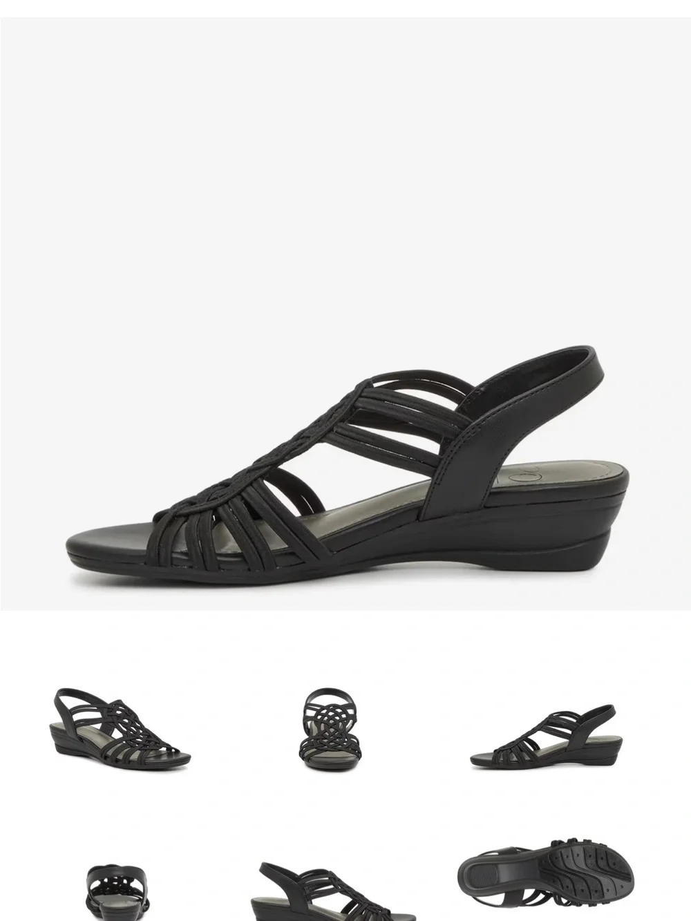 Impo Black Knotted Strappy Wedge Sandal